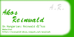 akos reinwald business card